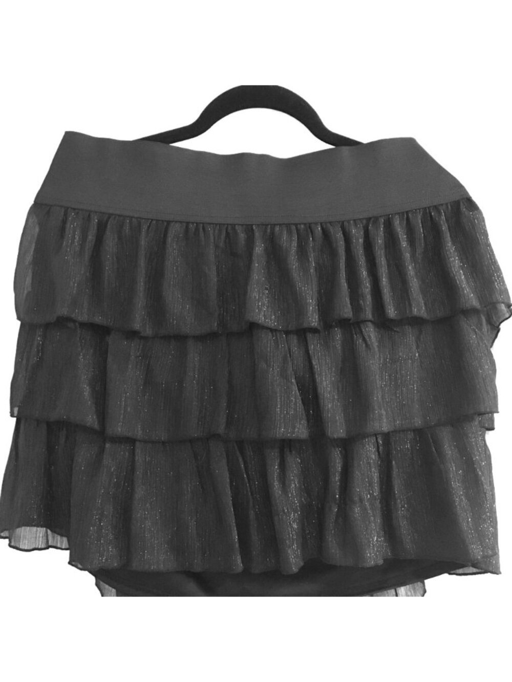 Black tiered miniskirt
